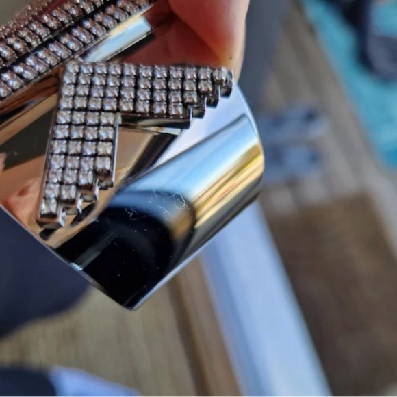 Atelier Swarovski Karl Lagarfeld KK Silver Cuff. Karl Lagarfeld Hip Chic Cuff. - Picture 8 of 16